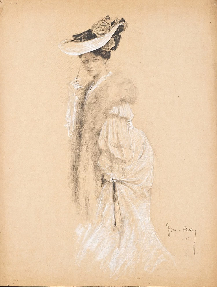 Studio di donna con occhiali